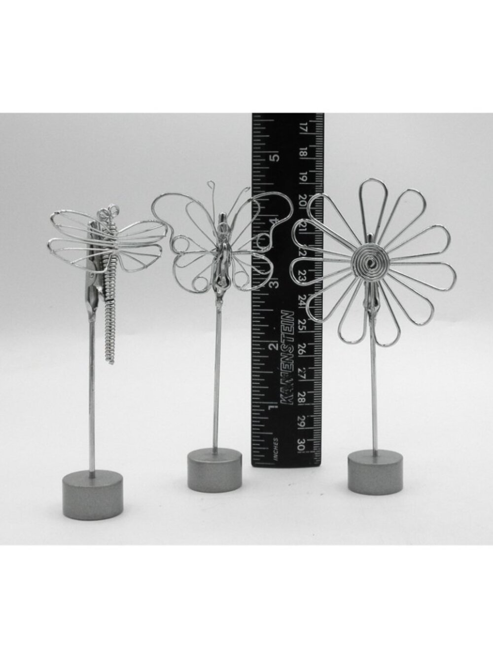 Silver-tone Metal Butterfly Cocktail Napkin Holder Coordinating Place Card Clips - Picture 8 of 8